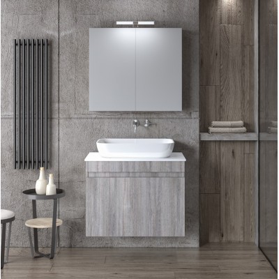 ΣΕΤ ΕΠΙΠΛΟ ΜΠΑΝΙΟΥ OMEGA TOP GREY OAK MATT 75CM