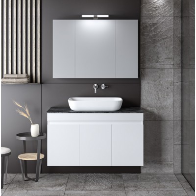 ΣΕΤ ΕΠΙΠΛΟ ΜΠΑΝΙΟΥ OMEGA TOP WHITE GLOSS MATT 100CM