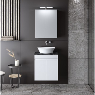 ΣΕΤ ΕΠΙΠΛΟ ΜΠΑΝΙΟΥ OMEGA TOP WHITE GLOSS 50CM