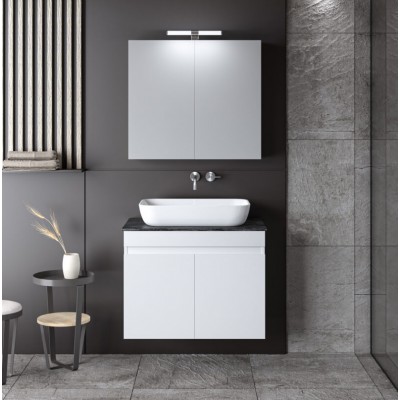 ΣΕΤ ΕΠΙΠΛΟ ΜΠΑΝΙΟΥ OMEGA TOP WHITE GLOSS 75CM