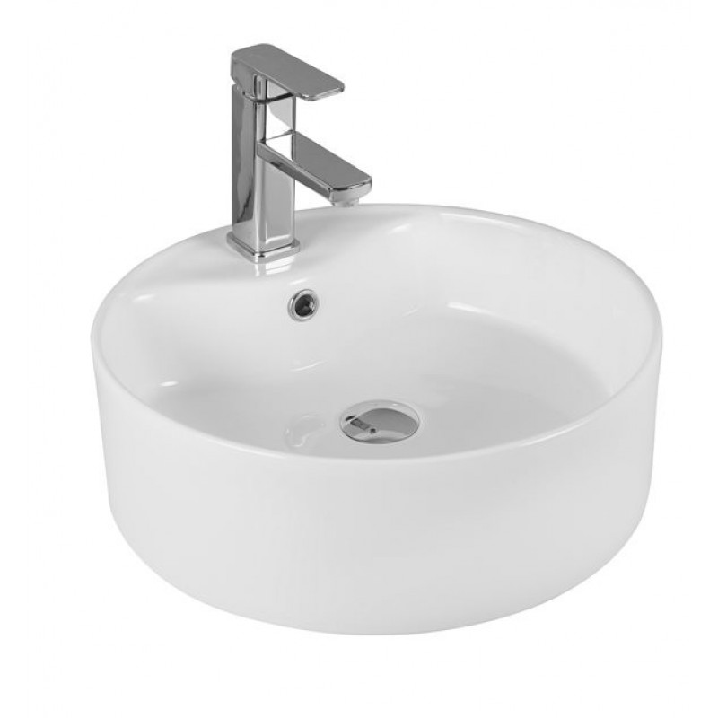 ΝΙΠΤΗΡΑΣ ΕΠΙΤΡΑΠΕΖΙΟΣ POMPEI ROUND HOLE WHITE GLOSSY 41X41X15.5CM