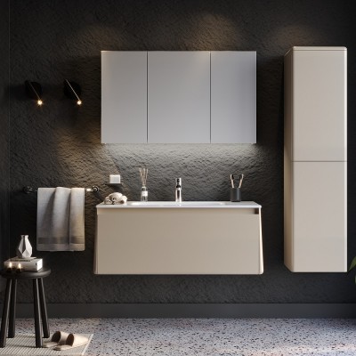 ΣΕΤ ΕΠΙΠΛΟ ΜΠΑΝΙΟΥ BELLA BEIGE MATT 100CM