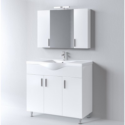 ΣΕΤ ΕΠΙΠΛΟ ΜΠΑΝΙΟΥ SIENA WHITE GLOSSY 100CM