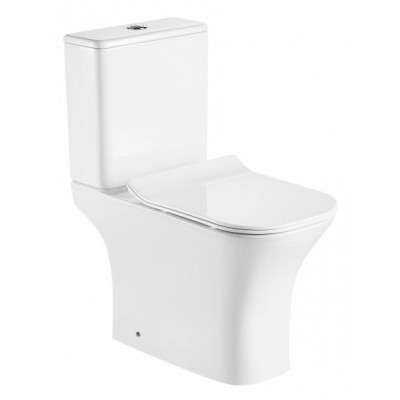 ΣΕΤ ΛΕΚΑΝΗ ΜΕ ΚΑΖΑΝΑΚΙ SPRINT WHITE GLOSSY RIMLESS ΚΑΙ ΚΑΠΑΚΙ SLIM SOFT CLOSE ΠΙΣΩ ΣΙΦΩΝΙ 66.5CM