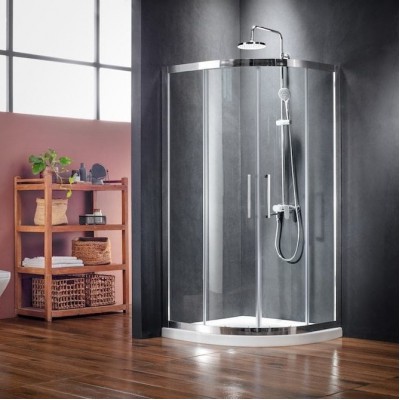 ΚΑΜΠΙΝΑ ΗΜΙΚΥΚΛΙΚΗ VERSUS 200 CHROME 80Χ80Χ185CM