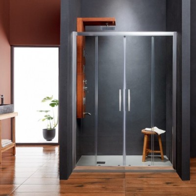 ΠΟΡΤΑ ΝΤΟΥΖΙΕΡΑΣ VERSUS 200 CLEAR GLASS CHROME 140Χ185CM