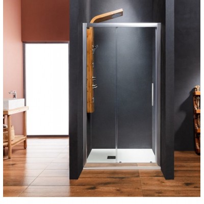 ΠΟΡΤΑ ΝΤΟΥΖΙΕΡΑΣ VERSUS 200 CLEAN GLASS CHROME 100Χ185CM