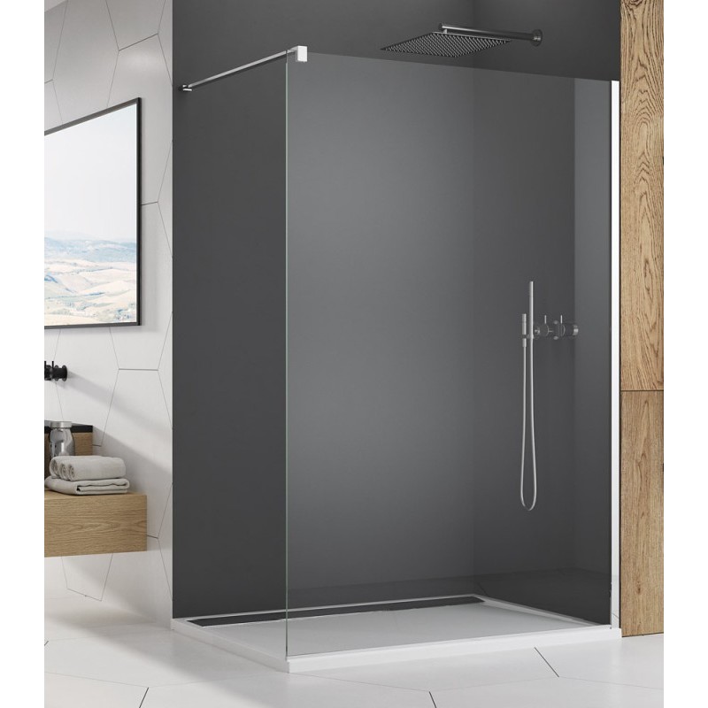 ΚΑΜΠΙΝΑ ΕΛΕΘΕΥΡΗΣ ΤΟΠΟΘΕΤΗΣΗΣ WALK-IN CLEAN GLASS CHROME 80X180CM