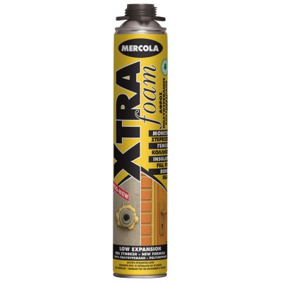 ΑΦΡΟΣ ΠΟΛΥΟΥΡΕΘΑΝΗΣ ΧΑΜΗΛΗΣ ΔΙΟΓΚΩΣΗΣ ΠΙΣΤΟΛΙΟΥ XTRA FOAM EXPANSION GUN (750ML) MERCOLA