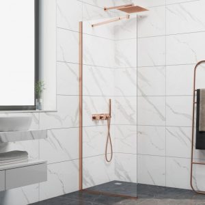 FREE CRISTINA BRUSHED ROSE GOLD CLEAR ΚΑΜΠΙΝΑ WALK-IN 90X200CM