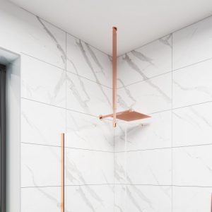 FREE CRISTINA BRUSHED ROSE GOLD CLEAR ΚΑΜΠΙΝΑ WALK-IN 90X200CM - Image 3