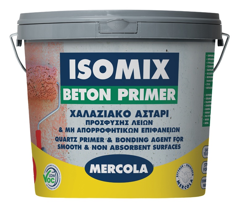 PRIMER15-1.jpg ΧΑΛΑΖΙΑΚΟ ΑΣΤΑΡΙ ISOMIX BETON PRIMER ΚΟΚΚΙΝΟ (4KG) MERCOLA - Image 1
