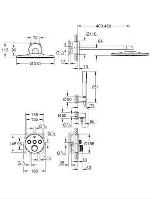 ΣΕΤ ΕΝΤΟΙΧΙΣΜΟΥ GROHTHERM SMART CONTROL CHROME (34705000) GROHE - Image 2