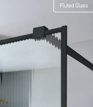 ΚΑΜΠΙΝΑ ΕΛΕΥΘΕΡΗΣ ΤΟΠΟΘΕΤΗΣΗΣ WALK-IN CLEAN GLASS BLACK FLUTED PVD 100X200CM - Image 2