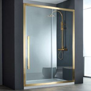 ΠΟΡΤΑ ΝΤΟΥΖΙΕΡΑΣ NOXX SLIDER CLEAN GLASS PVD BRUSHED GOLD 130X200CM