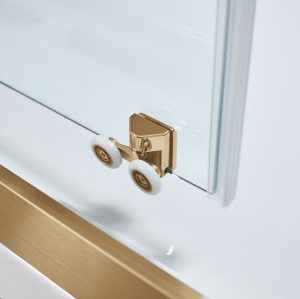 ΠΟΡΤΑ ΝΤΟΥΖΙΕΡΑΣ NOXX SLIDER CLEAN GLASS PVD BRUSHED GOLD 130X200CM - Image 2