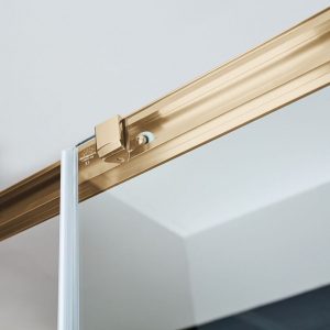 ΠΟΡΤΑ ΝΤΟΥΖΙΕΡΑΣ NOXX SLIDER CLEAN GLASS PVD BRUSHED GOLD 130X200CM - Image 3