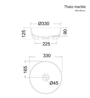 ΝΙΠΤΗΡΑΣ ΕΠΙΚΑΘΗΜΕΝΟΣ THALO MARBLE MARQUINA NERO Φ39 H.10CM - Image 2