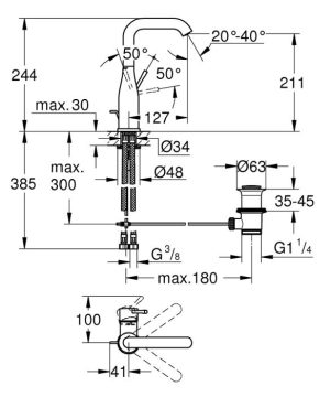 ΜΠΑΤΑΡΙΑ ΝΙΠΤΗΡΟΣ ΨΗΛΗ ESSENCE BRUSHED HARD GRAPHITE ΜΕ ΑΥΤ. ΒΑΛΒ. POP UP - Image 2