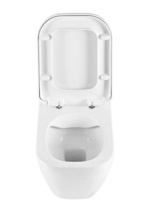 ΣΕΤ ΛΕΚΑΝΗ ΚΡΕΜΑΣΤΗ LOOK WHITE GLOSSY RIMFLUS ΜΕ ΚΑΠΑΚΙ SLIM SOFT CLOSE 50.4CM SANINDUSA - Image 3