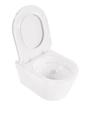 ΣΕΤ ΛΕΚΑΝΗ ΚΡΕΜΑΣΤΗ URBY WHITE GLOSSY RIMFLUS ΜΕ ΚΑΠΑΚΙ SLIM SOFT CLOSE 48CM SANINDUSA - Image 2