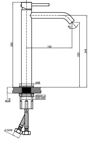 ΜΠΑΤΑΡΙΑ ΝΙΠΤΗΡΟΣ ΨΗΛΗ VENIS PVD BLACK MAT - Image 2
