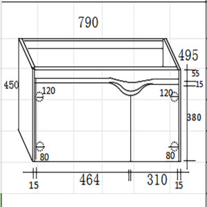 Σετ Πάγκου DIVA 80 cm Κόντρα Πλακέ Θαλάσσης (Plywood) χρ. ΑΝΘΡΑΚΙ S3BDIV080ANTH - Image 2