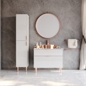 ΚΑΘΡΕΦΤΗΣ FIORE ΣΤΡΟΓΓΥΛΟΣ 80cm WHITE MAT 3MFIO080RWHM - Image 3