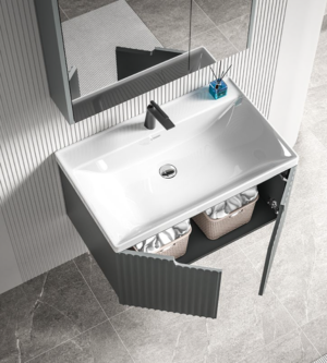 ΣΕΤ ΕΠΙΠΛΟΥ ΜΠΑΝΙΟΥ OPHELIA 80cm χρ.CARBON GREY, ΠΟΛΥΑΙΘΥΛΕΝΙΟ (HDPE High Density) - Image 3
