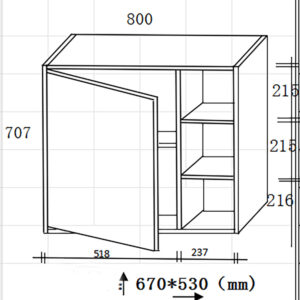 Καθρέφτης VERA 80cm χρ. WHITE/SONOMA κωδ. 3MVER080WHS - Image 3