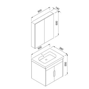 ΚΑΘΡΕΦΤΗΣ ADA 80cm χρ,WHITE MAT 3MADA080WHM - Image 2