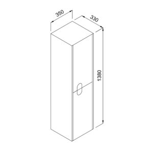 Στήλη ADA Λευκό MDF 18mm Λάκα 35 3CADA035WHM κρεμαστή - Image 2