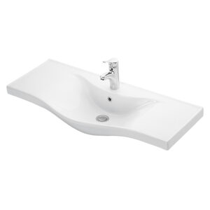 Πάγκος SIENA WHITE 100 S3BSI100GL0 96x34x83cm, Νιπτήρας 100x46cm - Image 2
