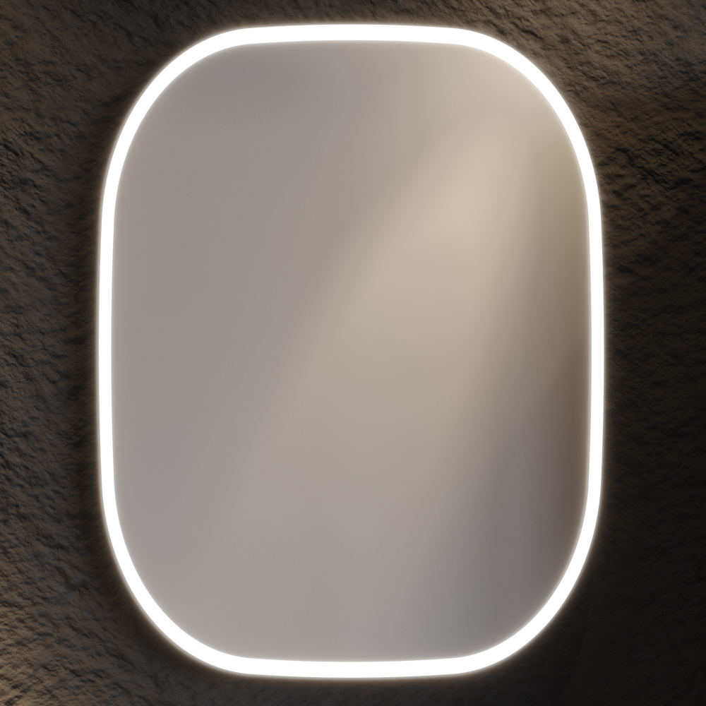 enza-60-led-mirror Καθρέφτης LED ENZA 60cm Λευκό MDF 18mm Λάκα με περιμετρικό φωτισμό και αισθητήρα 3MENZ060WHM - Image 1