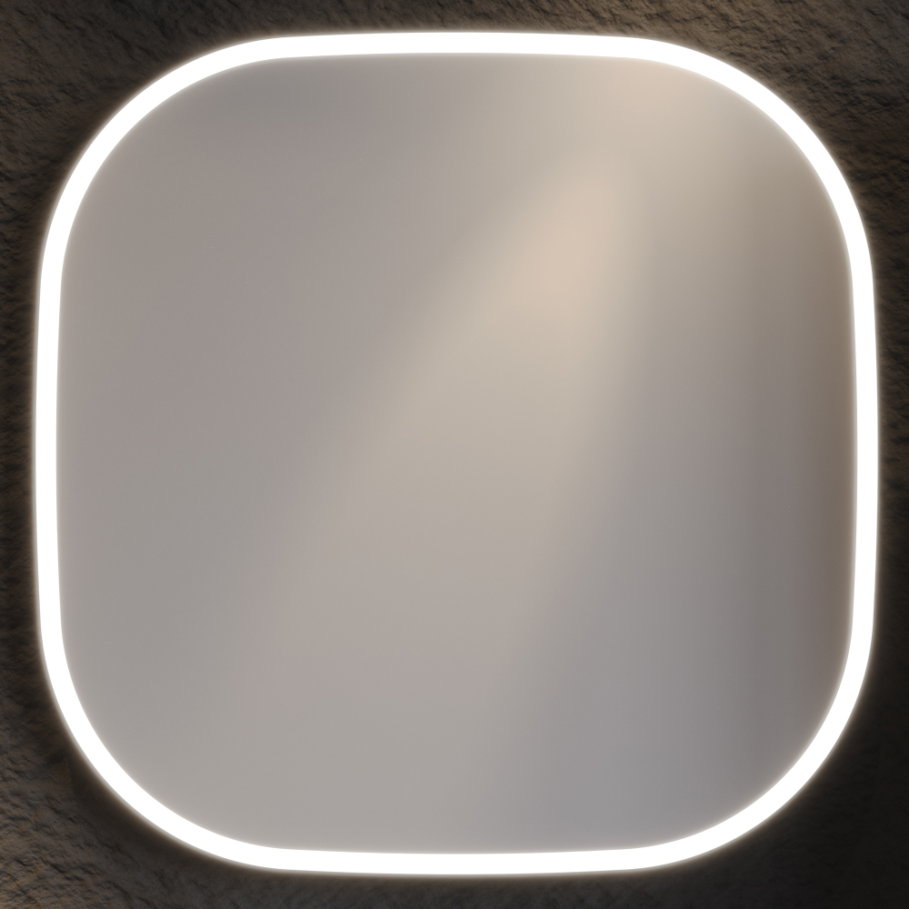 enza-80-100-led-miror Καθρέφτης LED ENZA 100cm Λευκό MDF 18mm Λάκα με περιμετρικό φωτισμό και αισθητήρα 3MENZ100WHM - Image 1