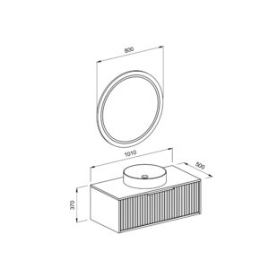 Σετ Έπιπλο Μπάνιου HOLE Μπλε MDF 18mm Λάκα 100 9SHOL100BLSM - Image 2