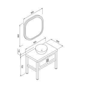 Σετ Έπιπλο Μπάνιου LONDON Λευκό MDF 18mm Λάκα 85 9SLON085WHM - Image 2