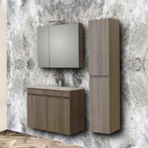 Στήλη OMEGA GREY OAK 35 3COM035GO0 κρεμαστή 35x32x160 με δύο πόρτες - Image 2