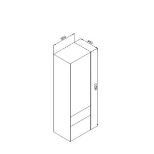 Στήλη RODOS Ασημί MDF 18mm Λάκα 50 3CROD050SBM κρεμαστή - Image 2