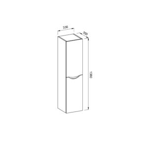 Στήλη SMILE Λευκό / Barok MDF 18mm Λάκα 34 3CSMI034WBM κρεμαστή - Image 2