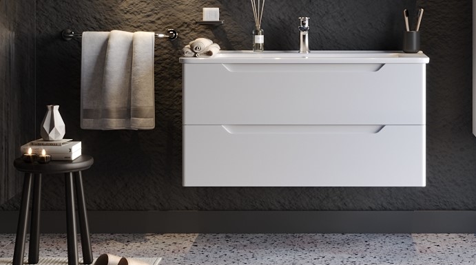 παγκος-perla-100 Πάγκος PERLA Λευκό MDF 18mm Λάκα 100 S3BPERL100W 105x46x53cm - Image 1