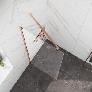FREE CRISTINA BRUSHED ROSE GOLD CLEAR ΚΑΜΠΙΝΑ WALK-IN 90X200CM - Image 2