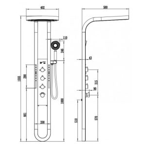 ΣΤΗΛΗ ΝΤΟΥΣ MASSAGE PANEL CHROME 5 ΕΞΟΔΩΝ - Image 6